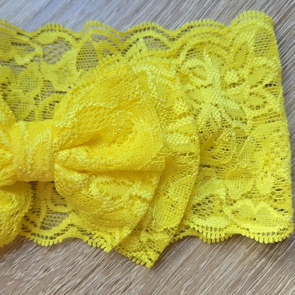 ​Baby Girls Lace Bow Headbands Set Soft Elastic Wide Hairbands Infants & Toddler